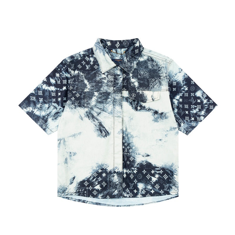 Louis Vuitton Monogram Bandana Short-Sleeved Denim Shirt