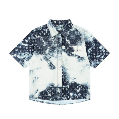 Louis Vuitton Monogram Bandana Short-Sleeved Denim Shirt