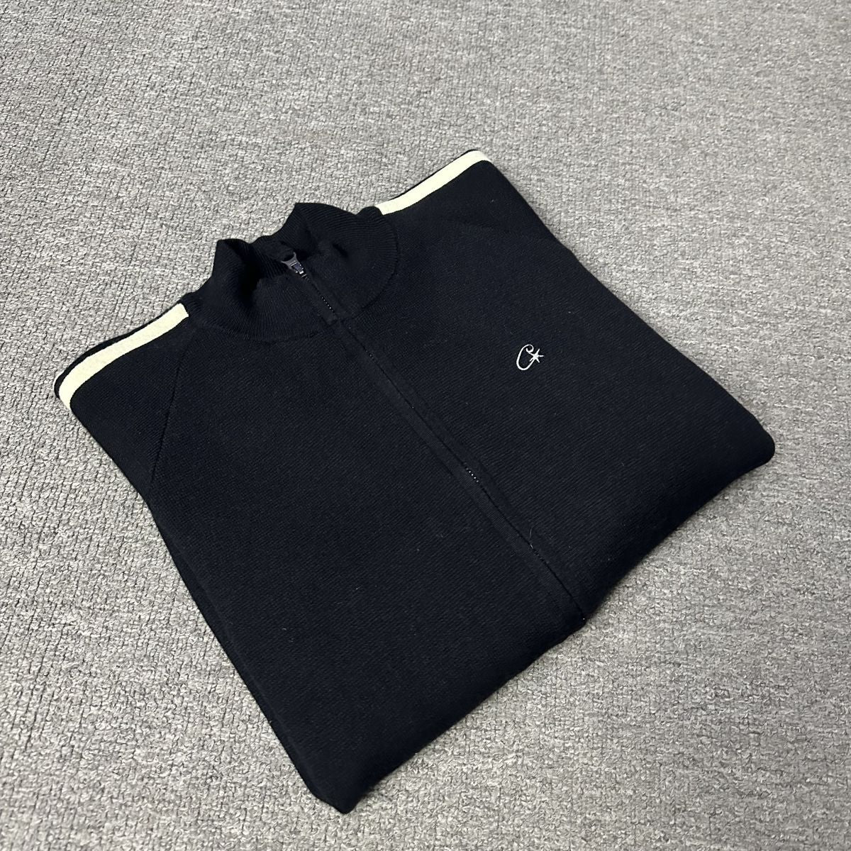 Corteiz Cream Knit Zip Up Fleece