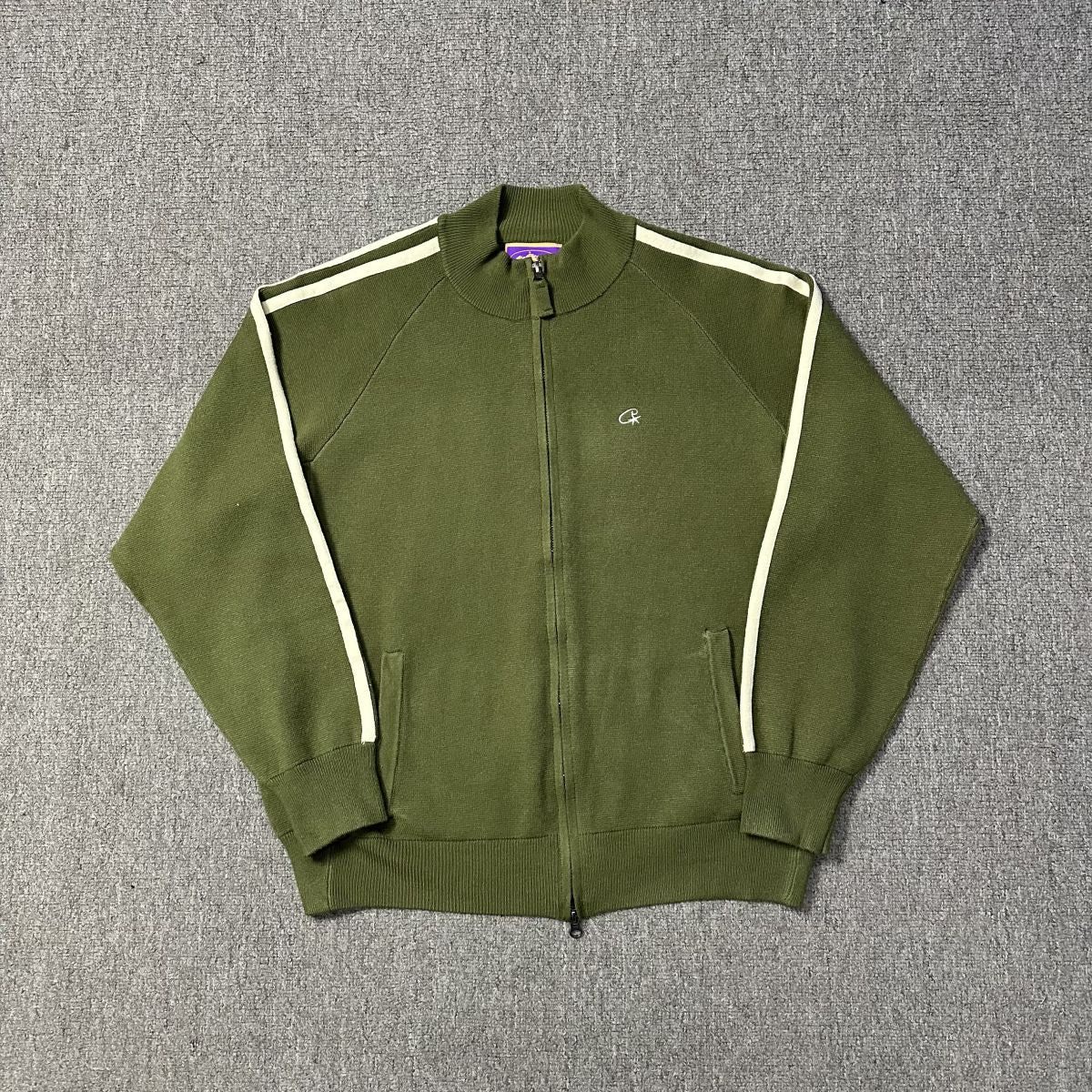 Corteiz Cream Knit Zip Up Fleece