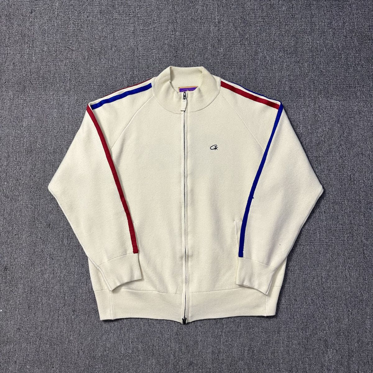Corteiz Cream Knit Zip Up Fleece
