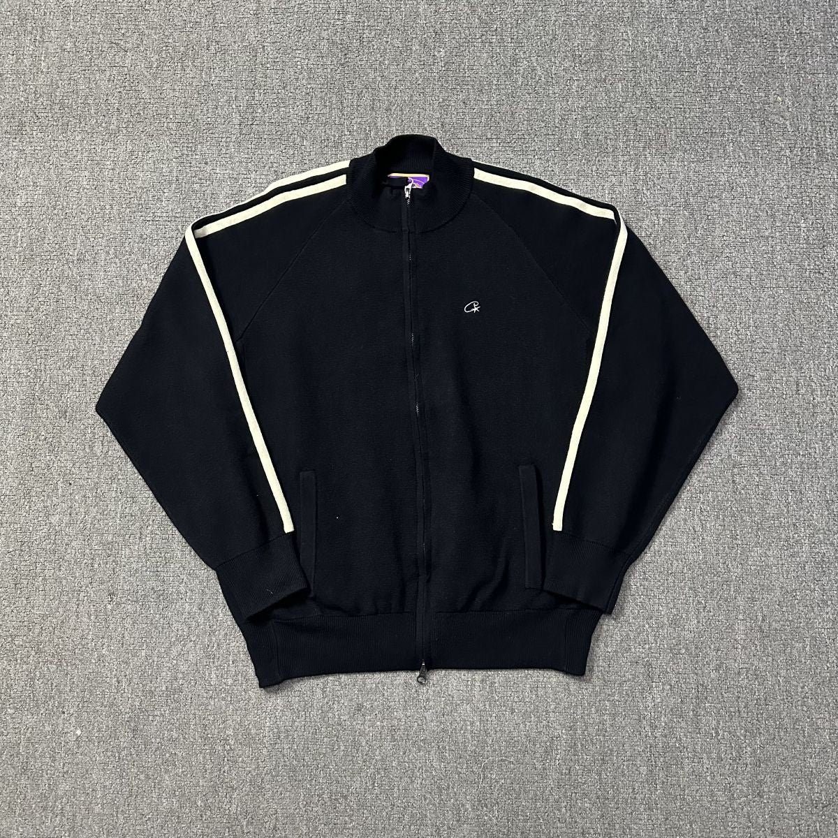 Corteiz Cream Knit Zip Up Fleece