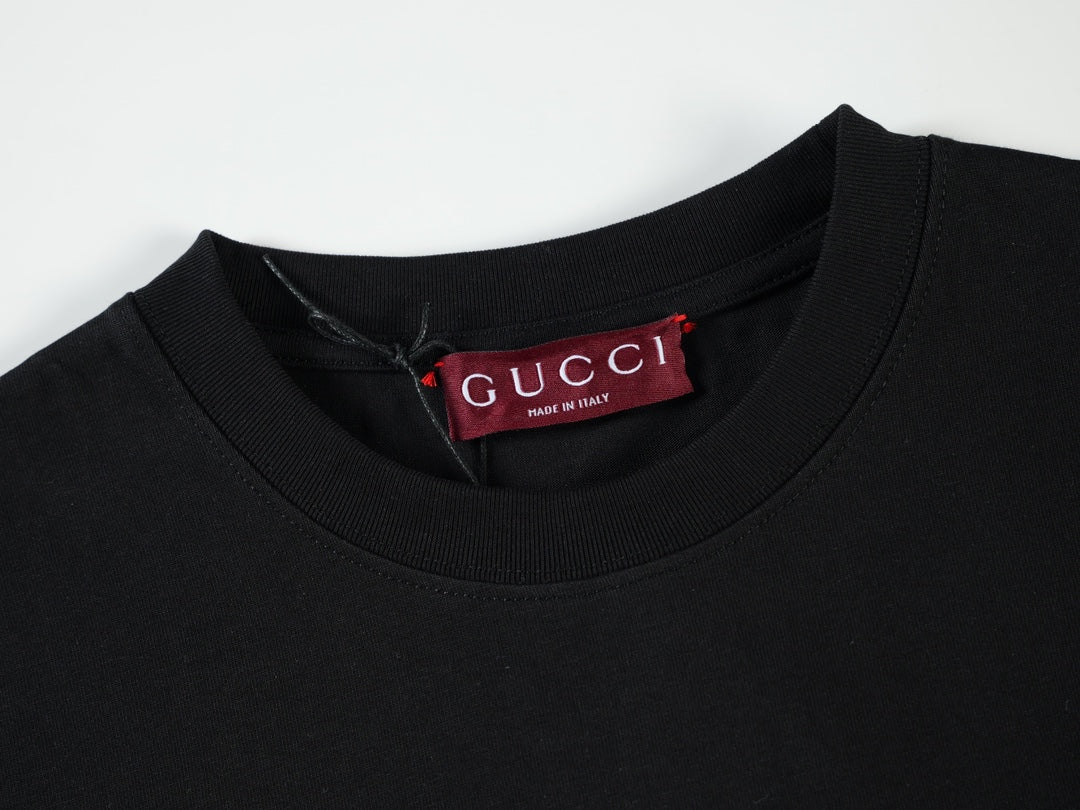 Gucci Cotton jersey T-shirt with embroidery in black