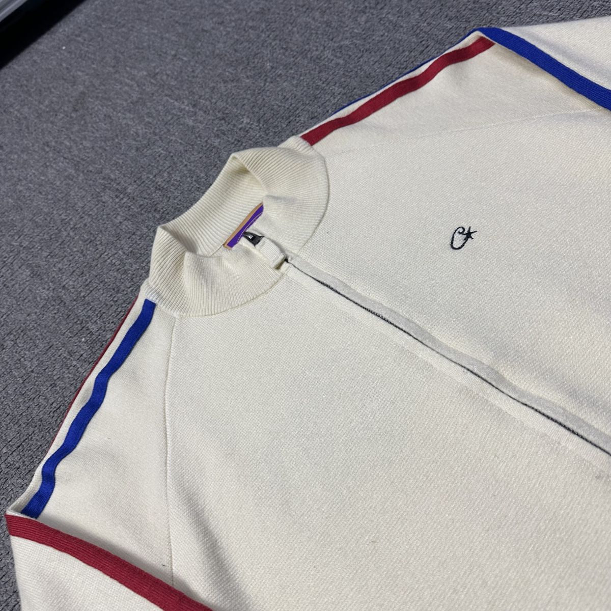Corteiz Cream Knit Zip Up Fleece