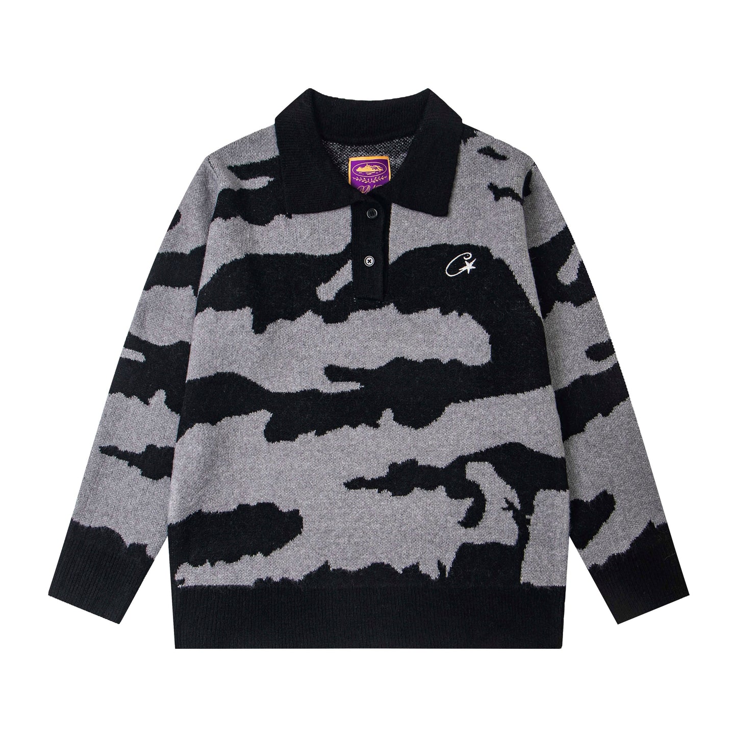 Corteiz Mohair Fuzzy Collar Sweater