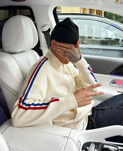 Corteiz Cream Knit Zip Up Fleece