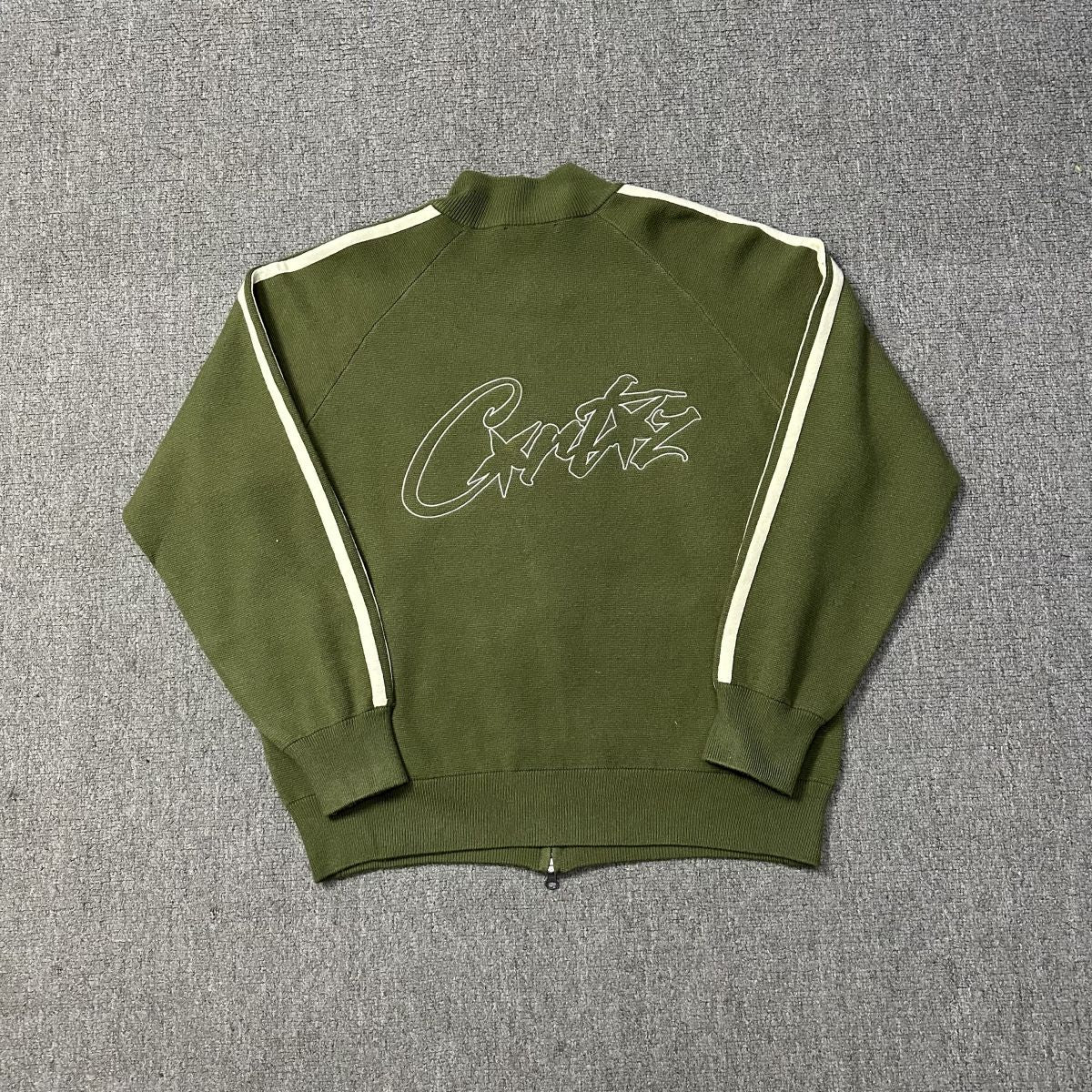 Corteiz Cream Knit Zip Up Fleece