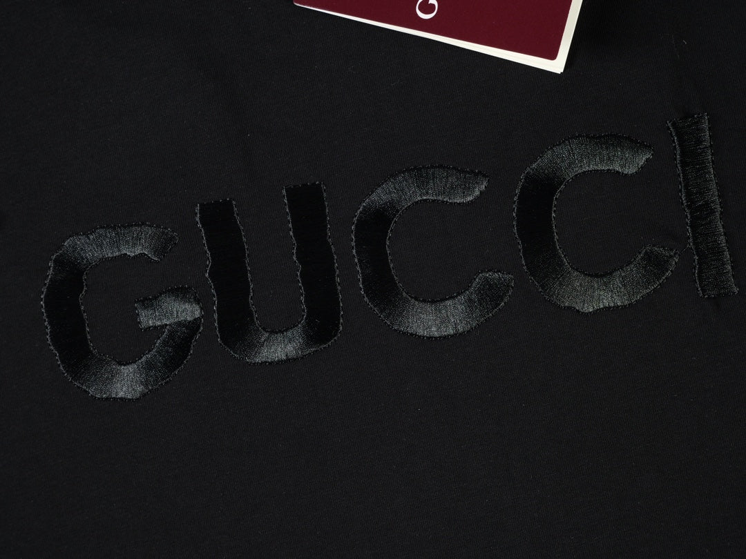 Gucci Cotton jersey T-shirt with embroidery in black