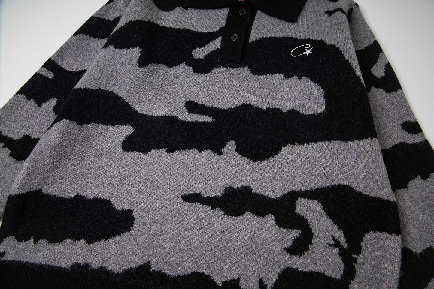 Corteiz Mohair Fuzzy Collar Sweater
