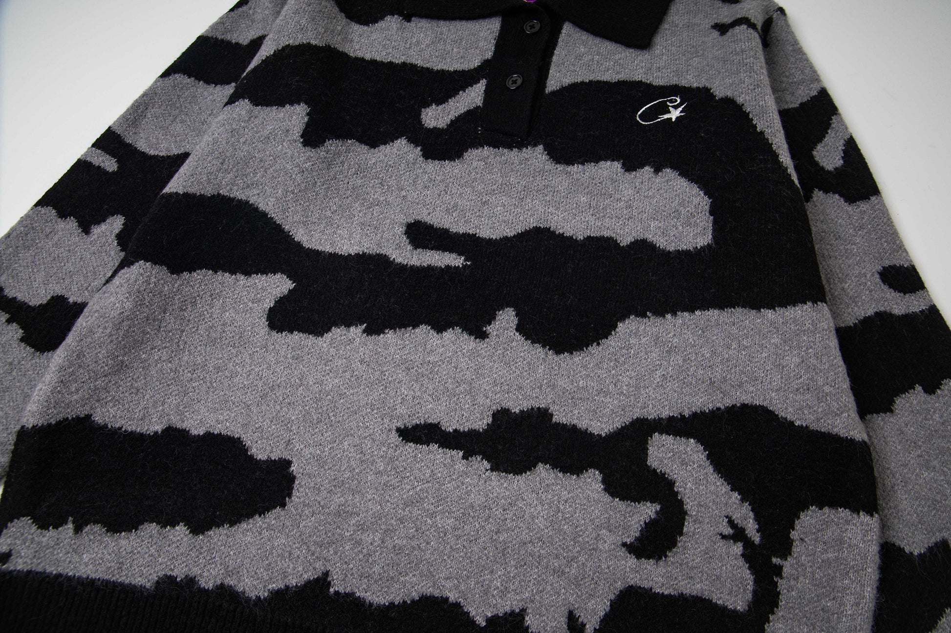 Corteiz Mohair Fuzzy Collar Sweater
