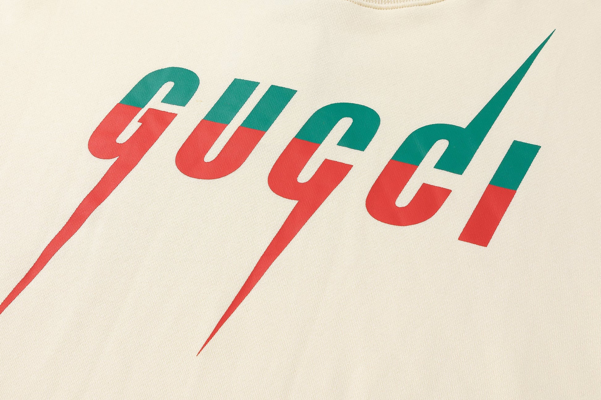 White Cotton With Gucci Blade Print