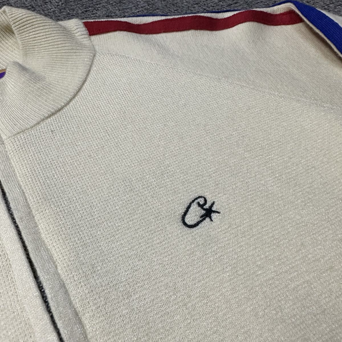 Corteiz Cream Knit Zip Up Fleece