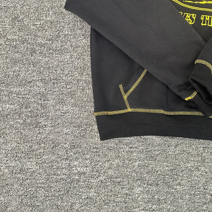 Corteiz Alcatraz Contrast Hoodie Black Yellow