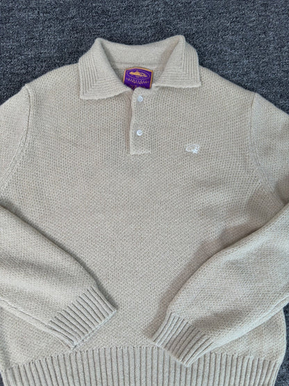 Corteiz Mohair Fuzzy Collar Sweater Cream