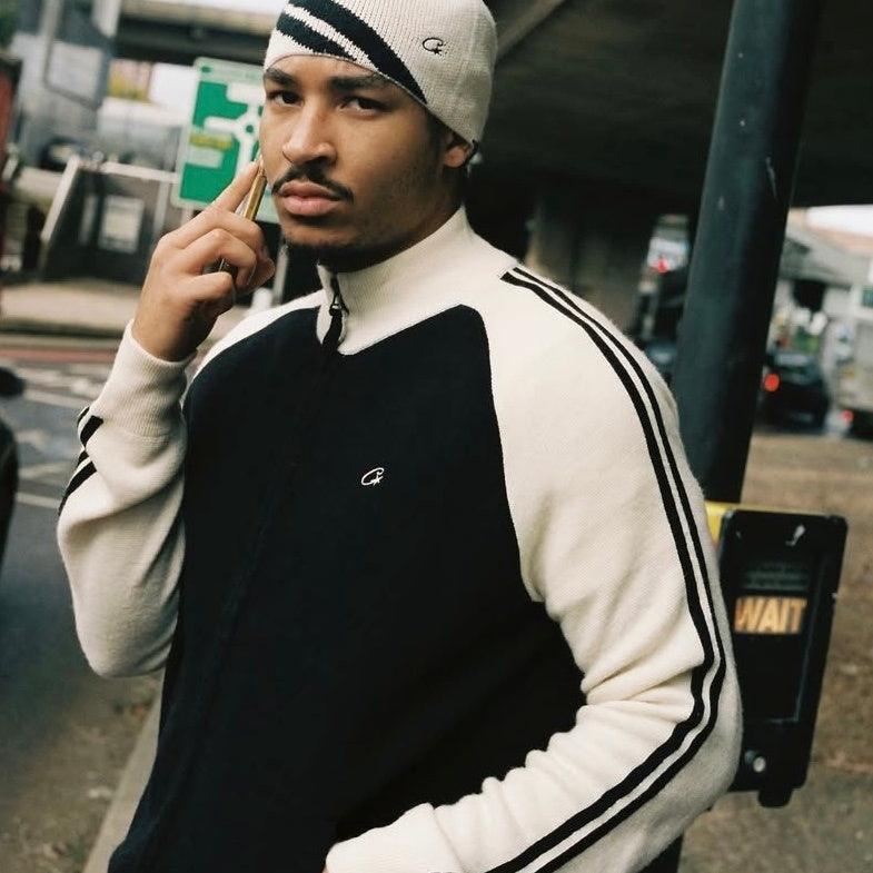 Corteiz Cream Knit Zip Up Fleece