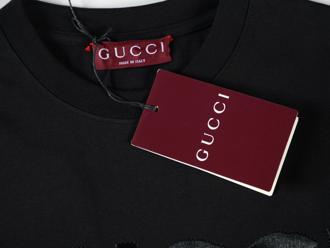 Gucci Cotton jersey T-shirt with embroidery in black