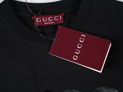 Gucci Cotton jersey T-shirt with embroidery in black