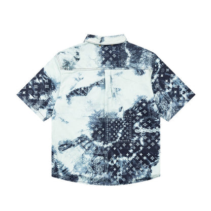 Louis Vuitton Monogram Bandana Short-Sleeved Denim Shirt