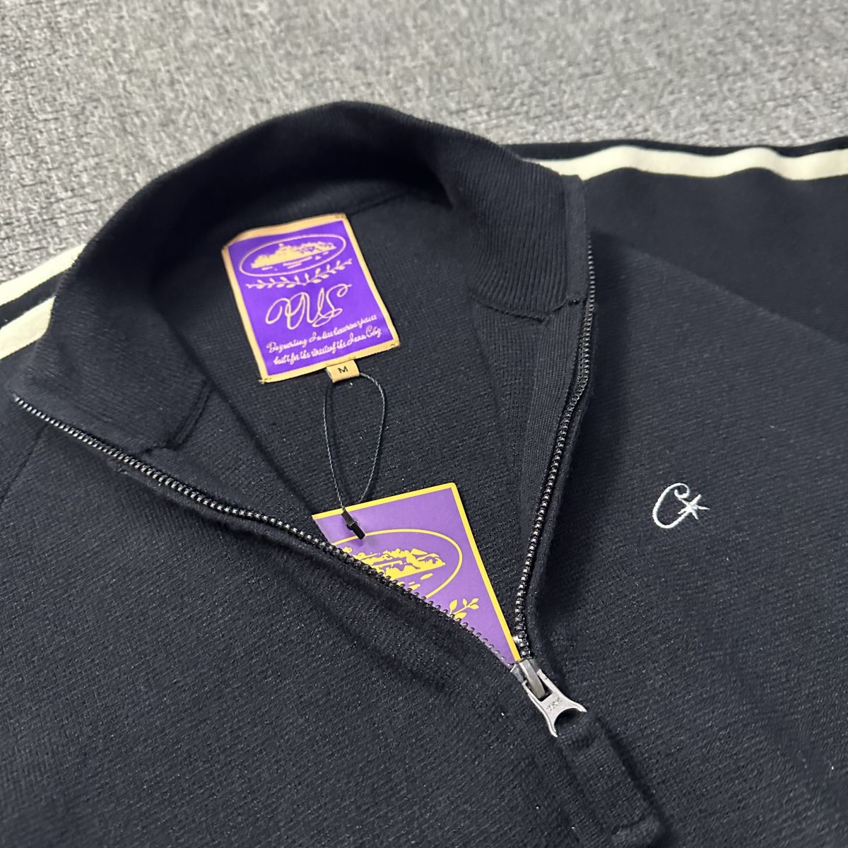 Corteiz Cream Knit Zip Up Fleece