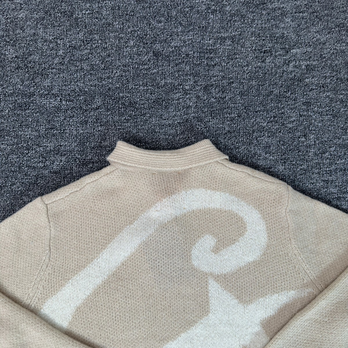 Corteiz Mohair Fuzzy Collar Sweater Cream