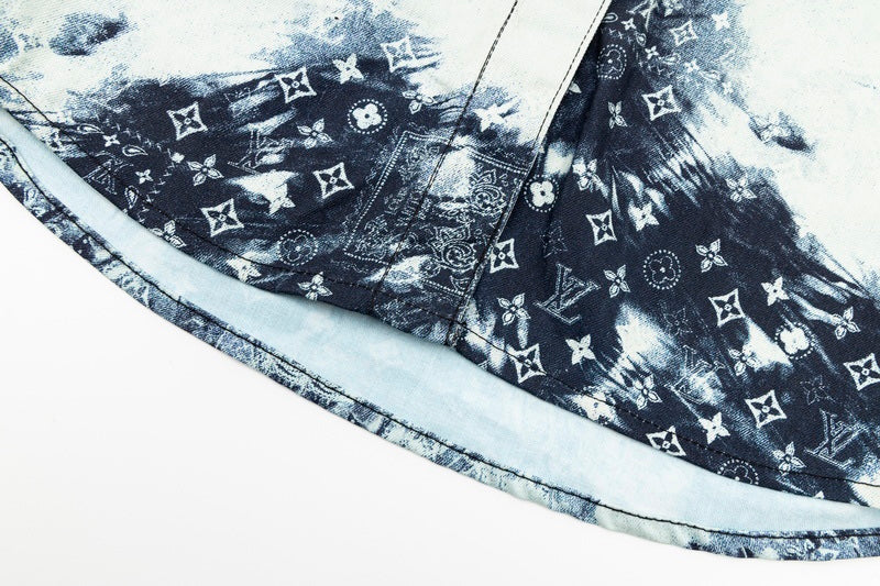 Louis Vuitton Monogram Bandana Short-Sleeved Denim Shirt