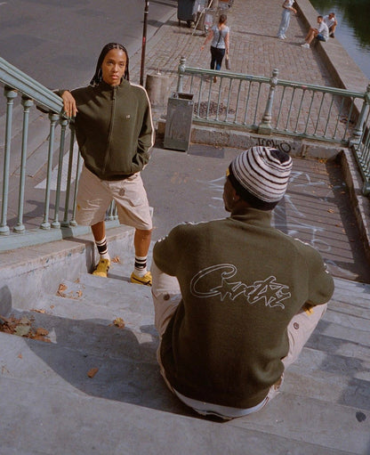 Corteiz Cream Knit Zip Up Fleece