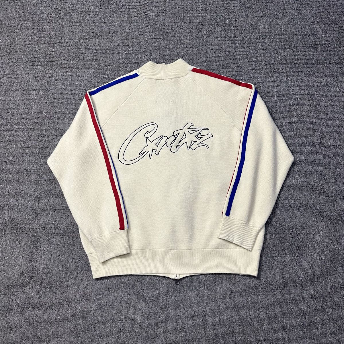 Corteiz Cream Knit Zip Up Fleece