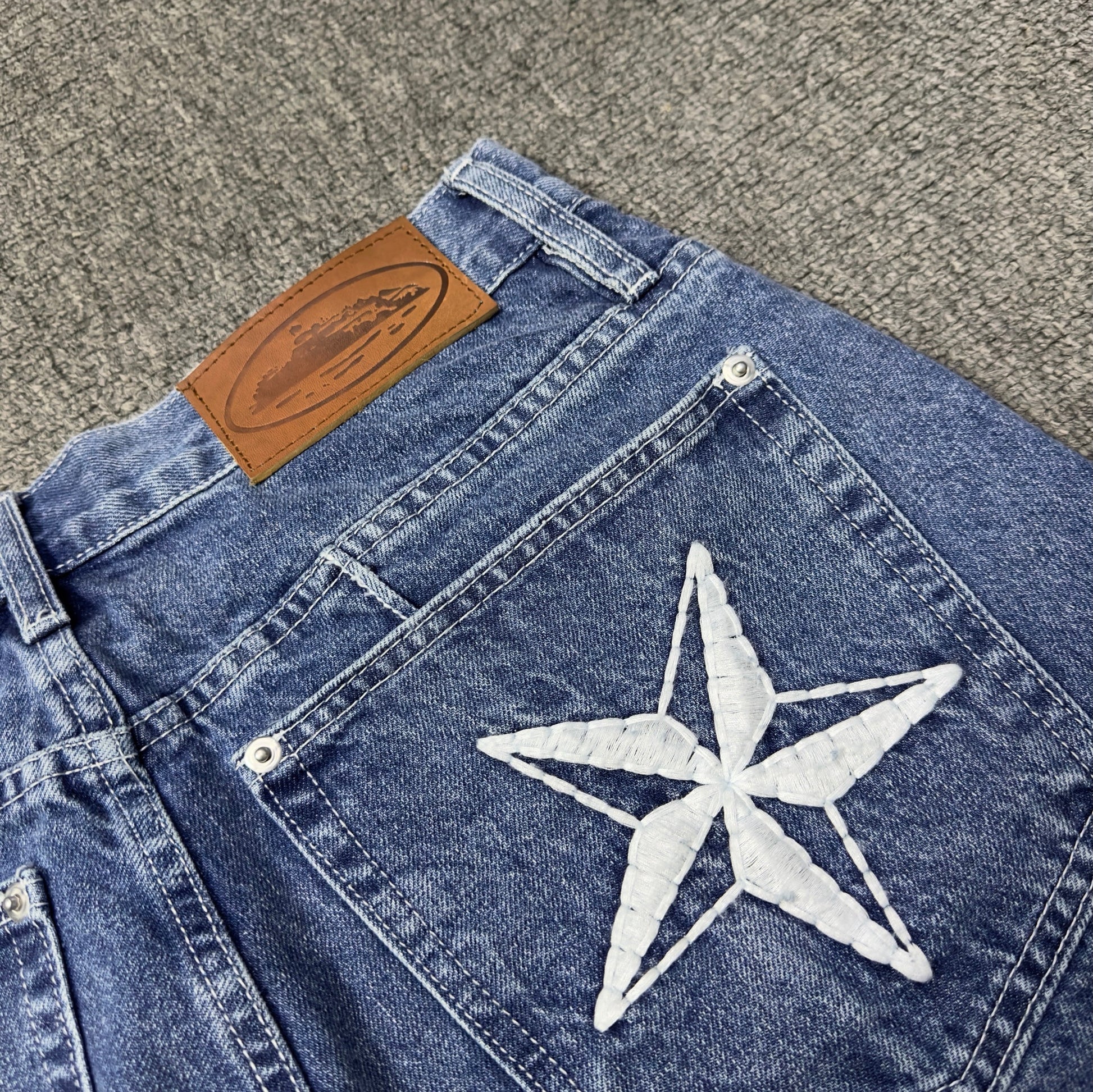 Short Corteiz in Denim Jeans