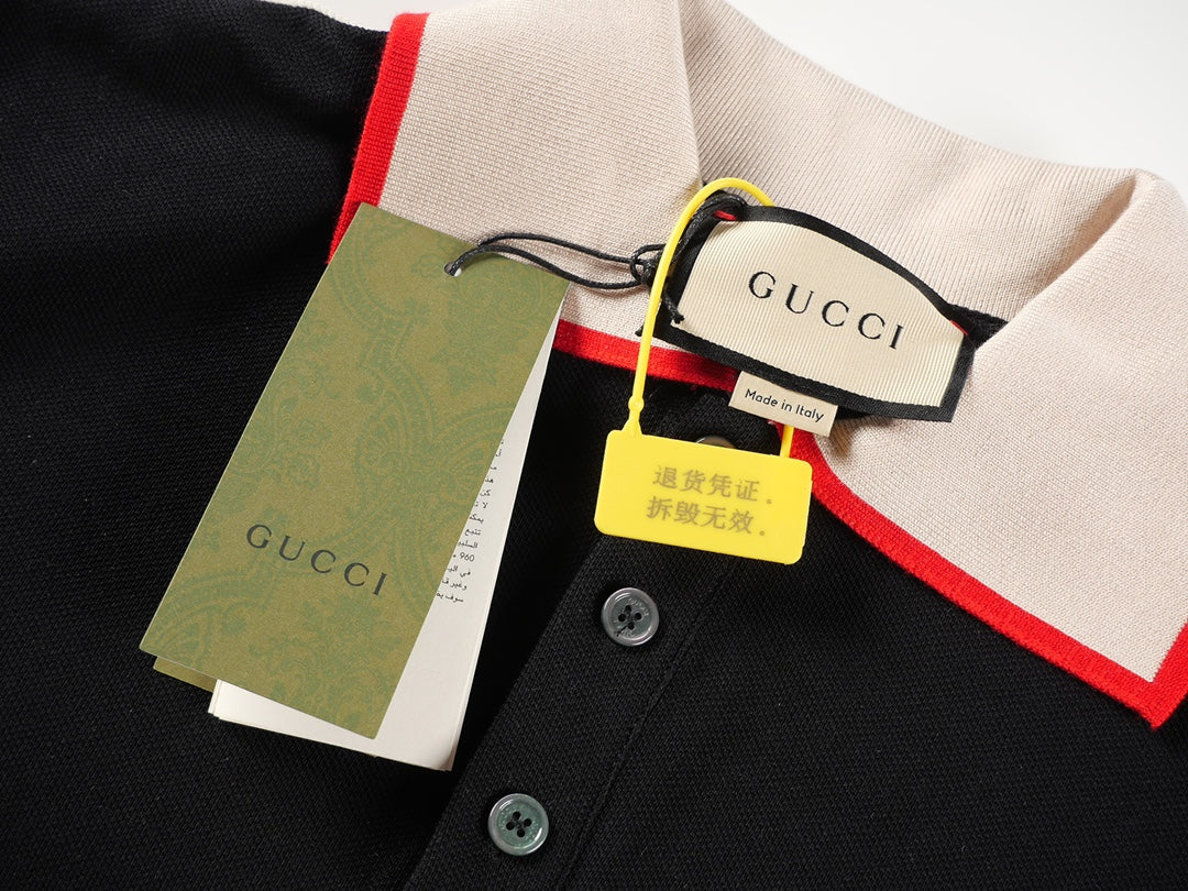 Polo Gucci in Cotone Nero