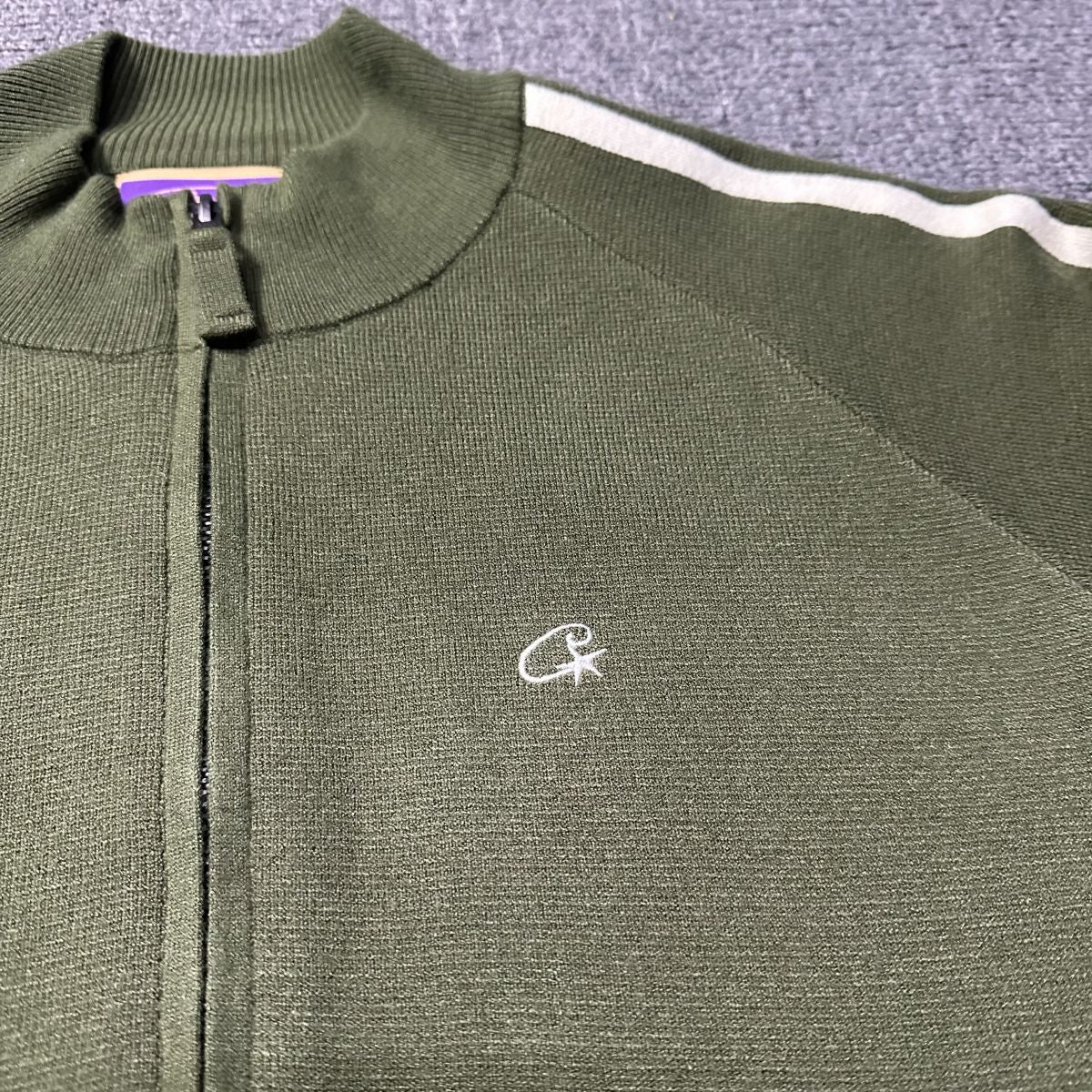 Corteiz Cream Knit Zip Up Fleece