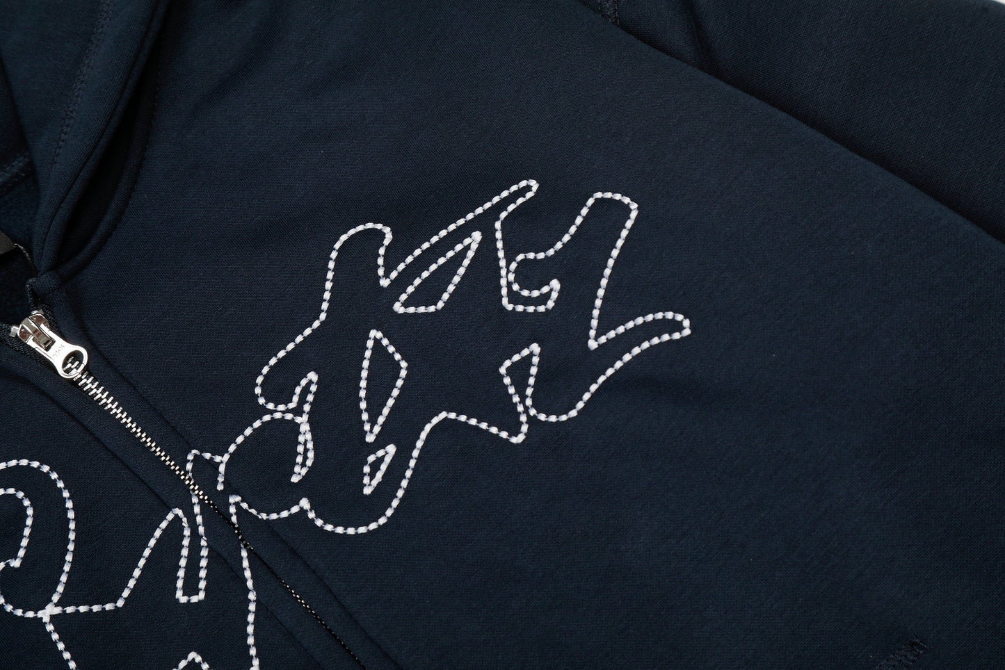 Corteiz Thick Stitch AlLStarz Zip Hoodie