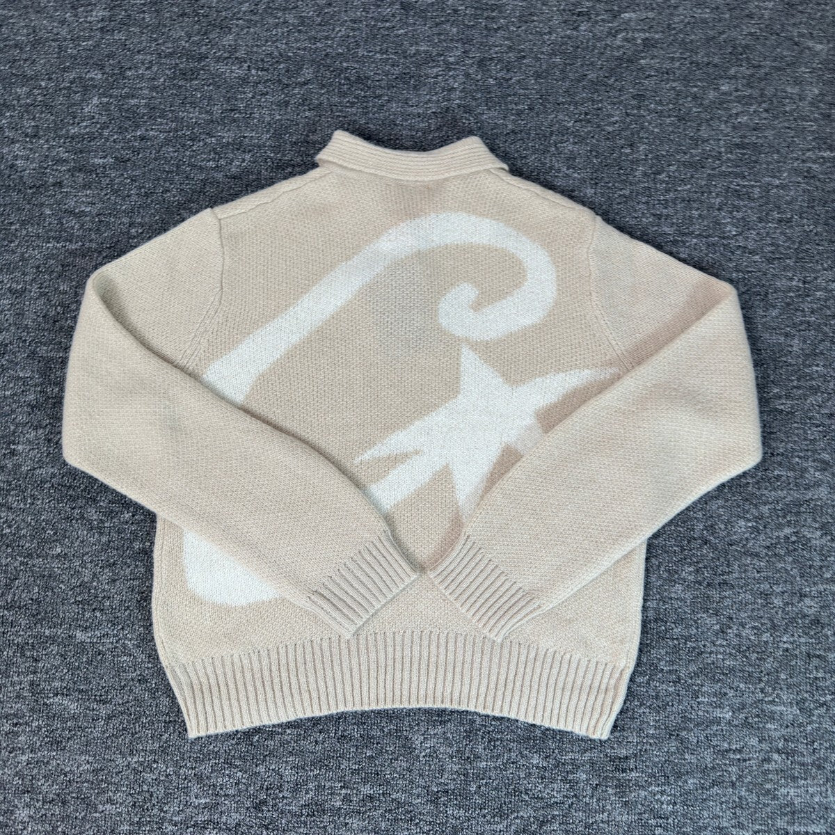 Corteiz Mohair Fuzzy Collar Sweater Cream