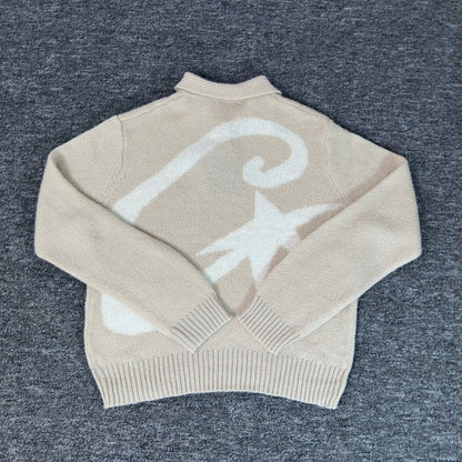 Corteiz Mohair Fuzzy Collar Sweater Cream