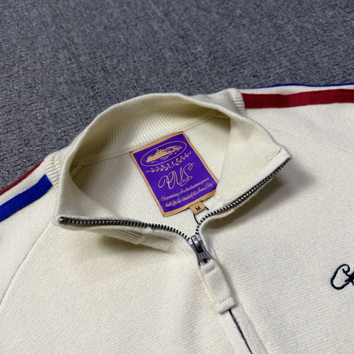 Corteiz Cream Knit Zip Up Fleece