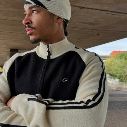 Corteiz Cream Knit Zip Up Fleece