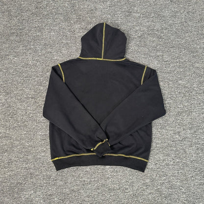 Corteiz Alcatraz Contrast Hoodie Black Yellow