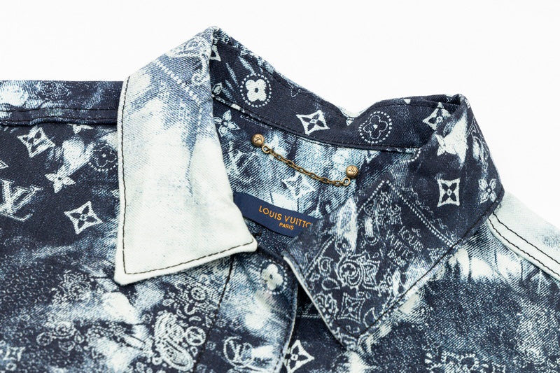Louis Vuitton Monogram Bandana Short-Sleeved Denim Shirt