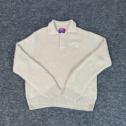 Corteiz Mohair Fuzzy Collar Sweater Cream