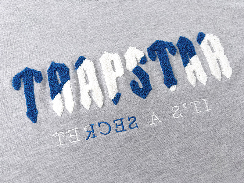 Trapstar Chenille Short Set Grey/Blue