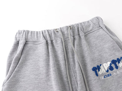 Trapstar Chenille Short Set Grey/Blue