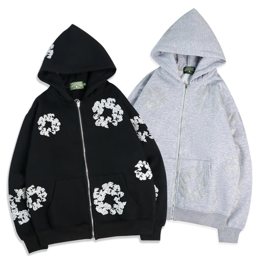 Sudadera con capucha y cremallera Denim Tears Head